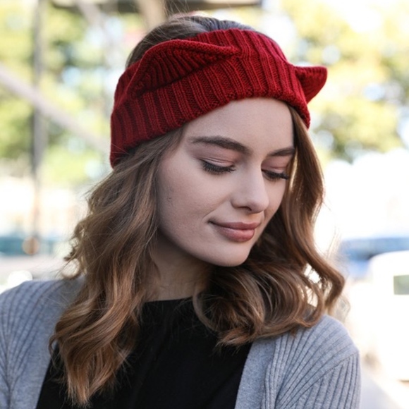 Hello FALL Kitty Headband - RED - Picture 2 of 2